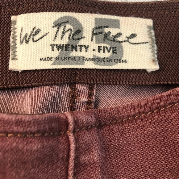 We The Free Pull on Flared Burgundy Jean Pants Size 25 - Picture 7 of 11
